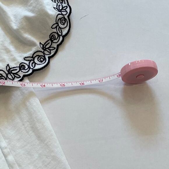 J. Crew Cotton Floral Embroidered Off the Shoulder Top/Blouse White, Black, S - Picture 10 of 11